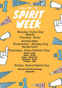 Schuylerville High School spirit week poster