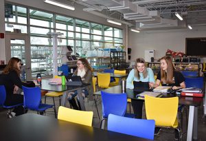 High school students in the new Ag Plant room