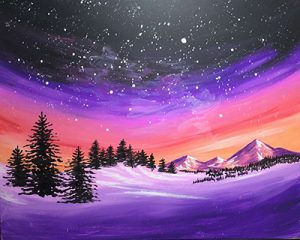 Winter student paint night example