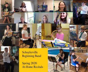 Beginning Band students perform in a virtual recital.