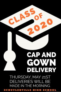 Cap and gown delivery graphic