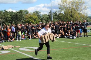 students participate in the relay race