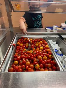 Student in the lunch line