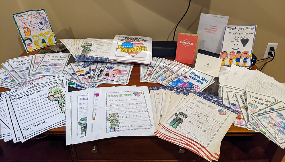 Letters of thanks to veterans