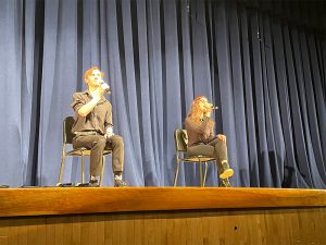 Students performing during a dress rehearsal for the Cabaret Concert