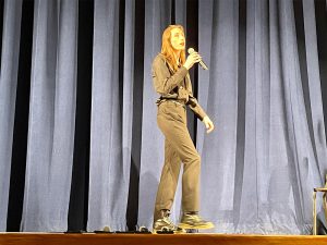 A student rehearses for the Cabaret Concert
