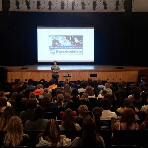 Stephen Hill presents to students