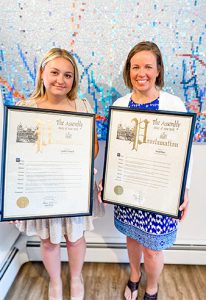 Schuylerville High School senior Aubrey French and High School Counselor Sarah Rust.