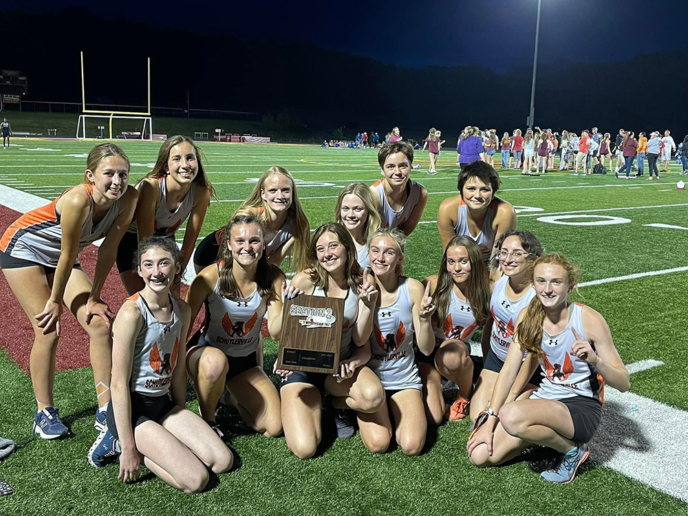 Girls track and field 2022 section 2 winners