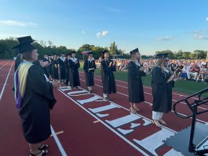 Students lined up at the graduation