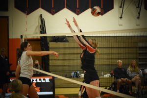 Lauren King playing volleyball