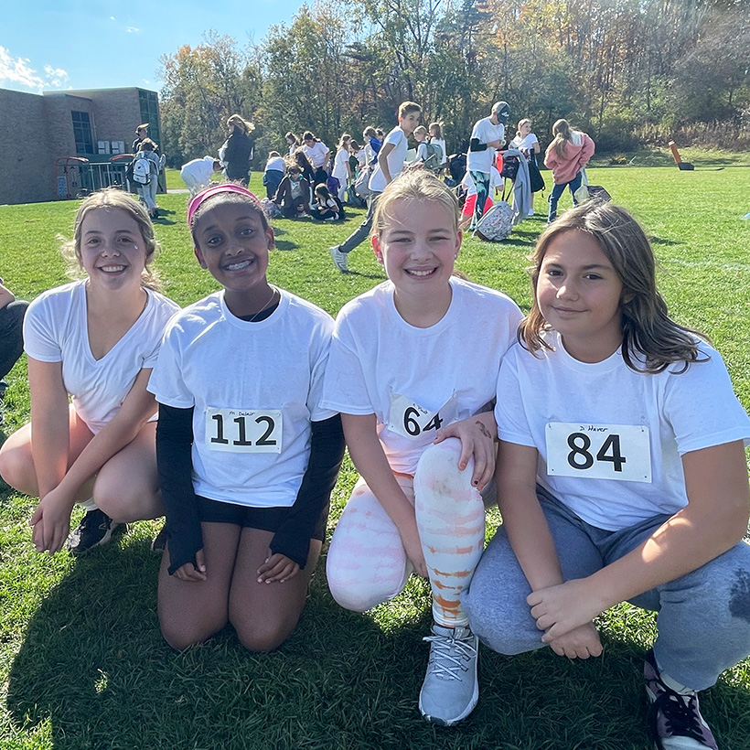 Middle school students at the color run