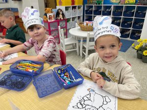 Kindergarten students on the first day of school.