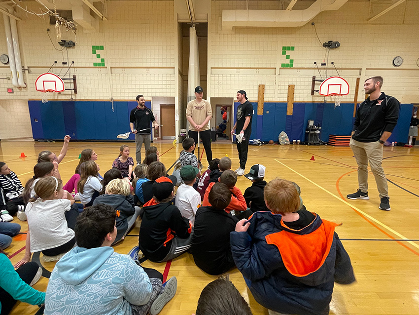 Albany FireWolves work with students