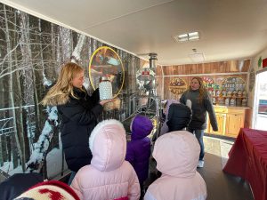 Kindergarten students experience the maple experience