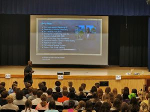 Ricky Sapp presents to Schuylerville High School students.