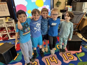 Students wear blue for autism awareness at the elementary school
