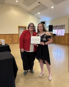 Senior Sierra Fountaine with Assemblywoman Carrie Woerner.