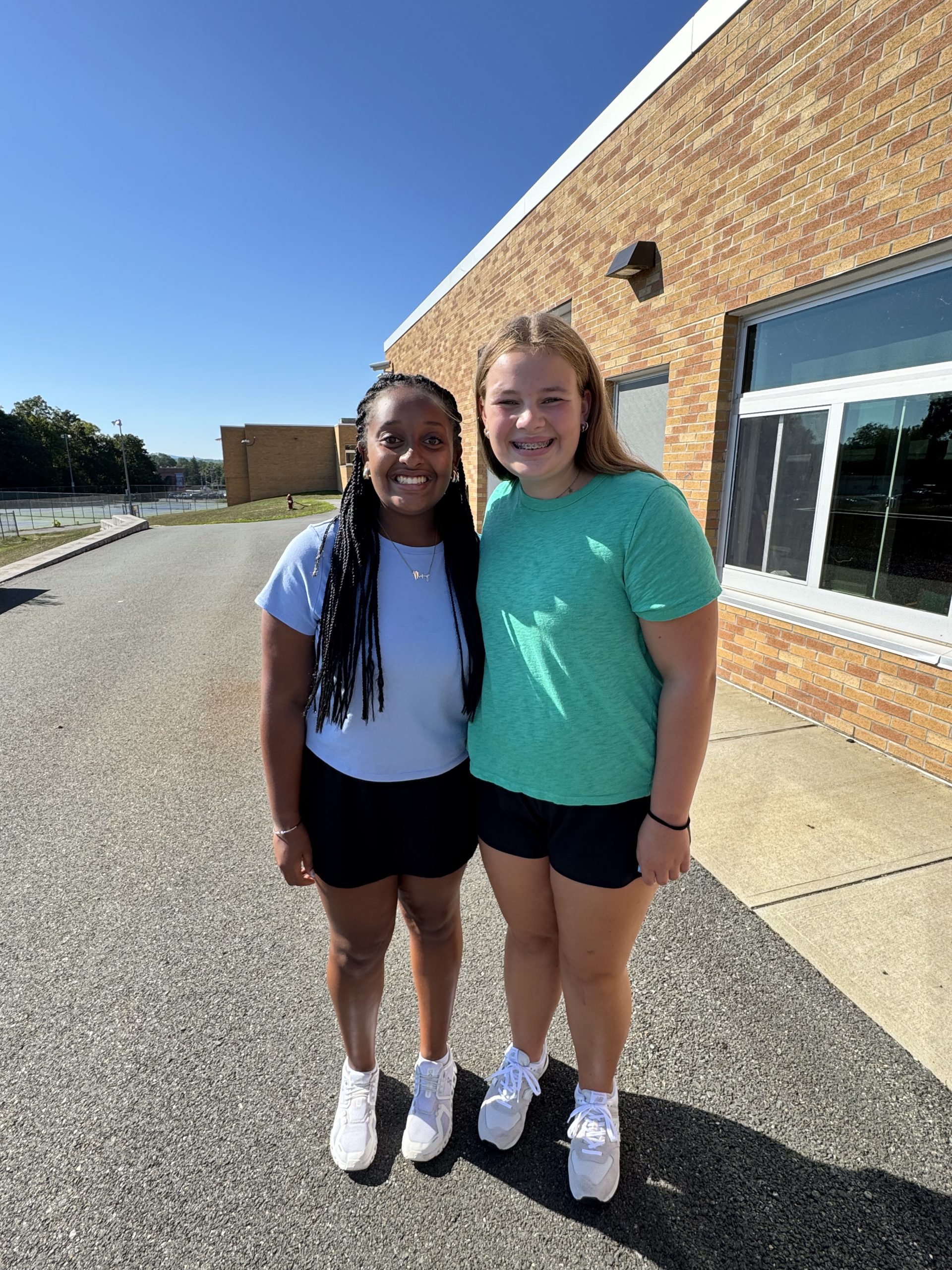 Two 10th grade students on the first day of school