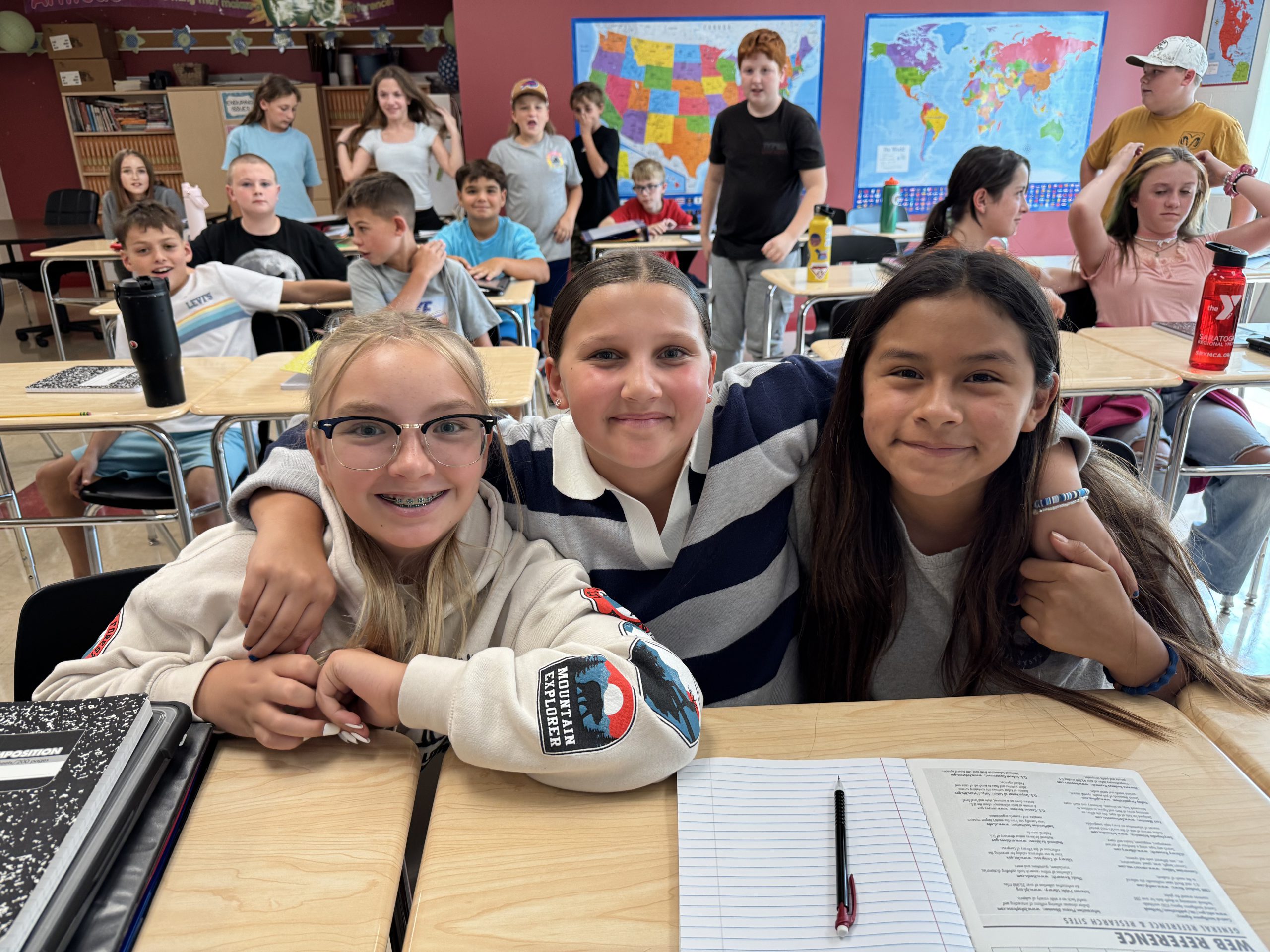 Three sixth grade students
