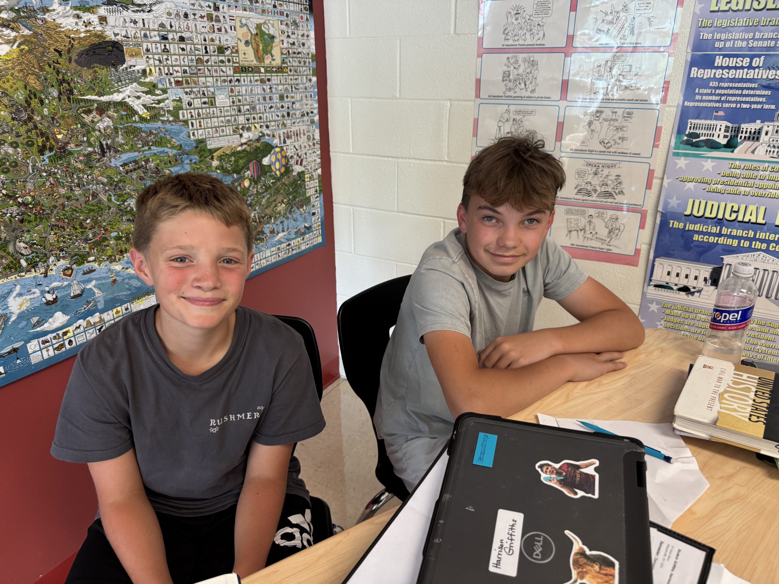 Students in middle school social studies