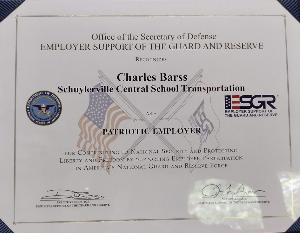 Chuck Barss' award