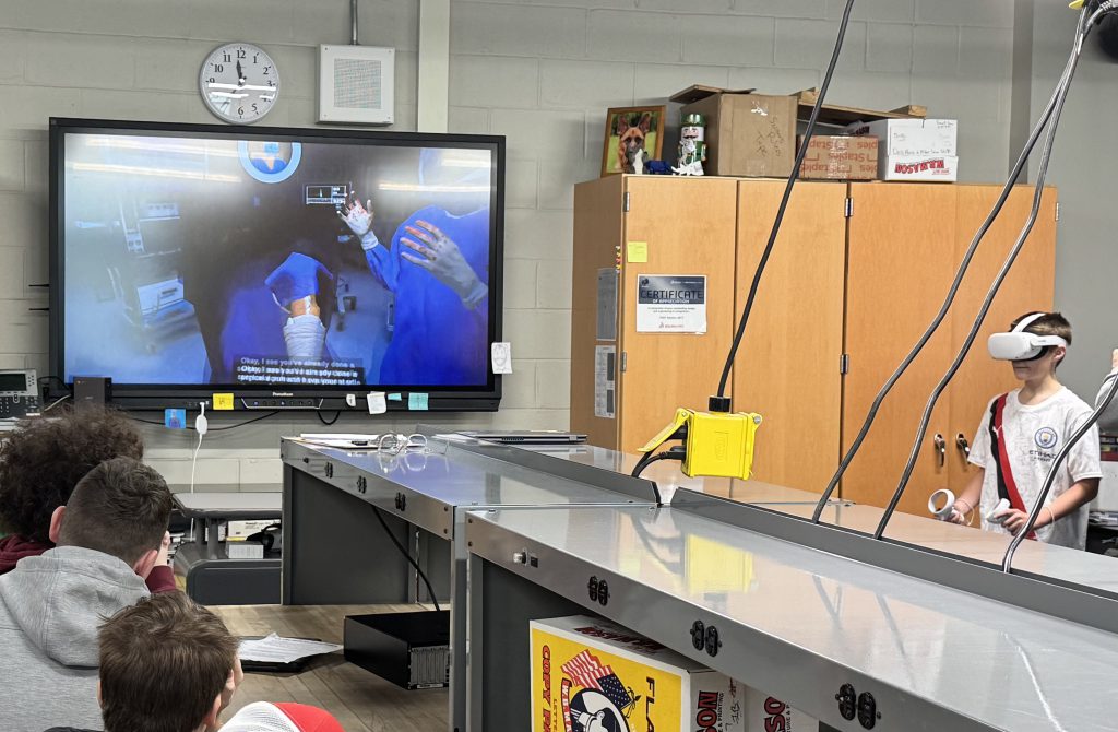 Harrison Griffiths explores career pathways using virtual reality headset