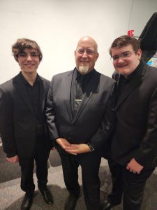 Jason McCaughey and Jackson Price with band director Mr. Michael Craner