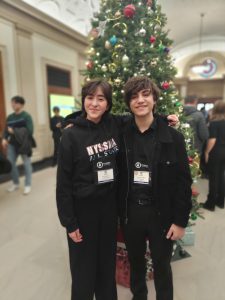 Sarah DeLaCruz and Jason McCaughey perform in the  2025 All-State ensemble.