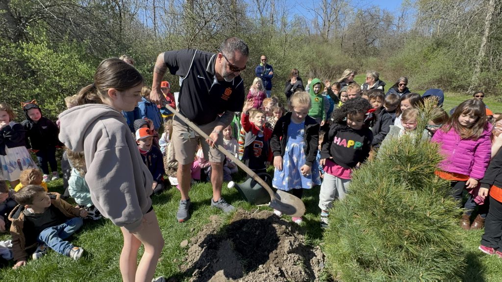 Tree planting with Mr. Carner