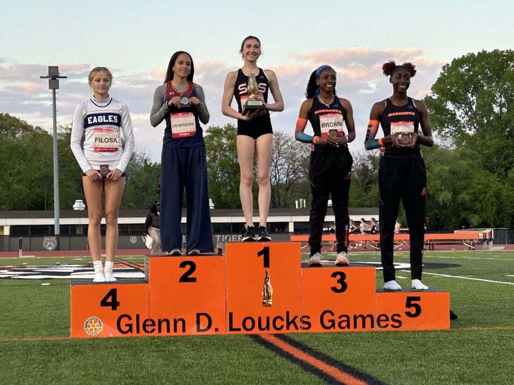 Meaghan Lynch secures the top podium spot at the Loucks meet.