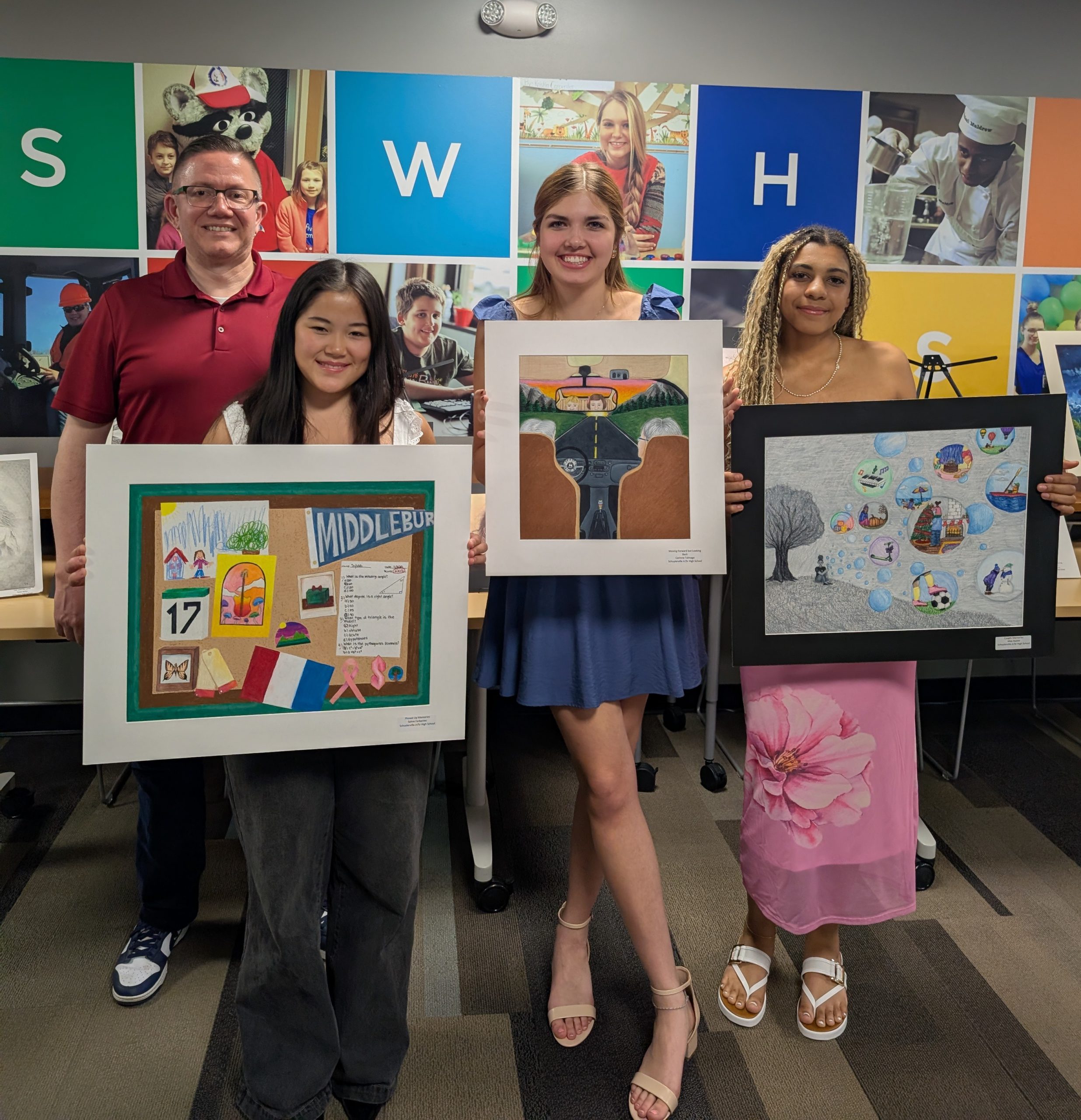 2026 Talent Unlimited students with art teacher Kirt Winslow