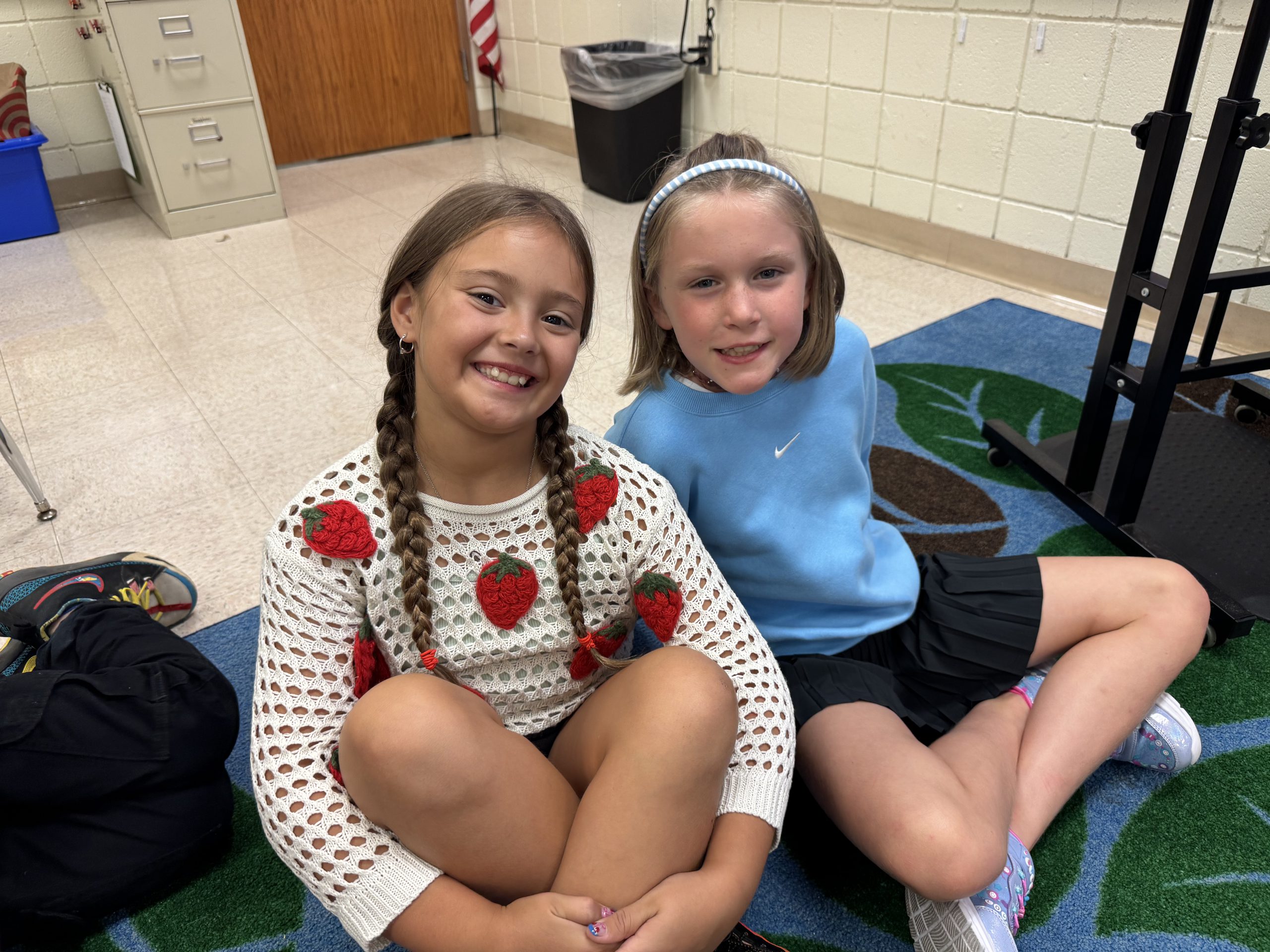 Two elementary students on the first day of school
