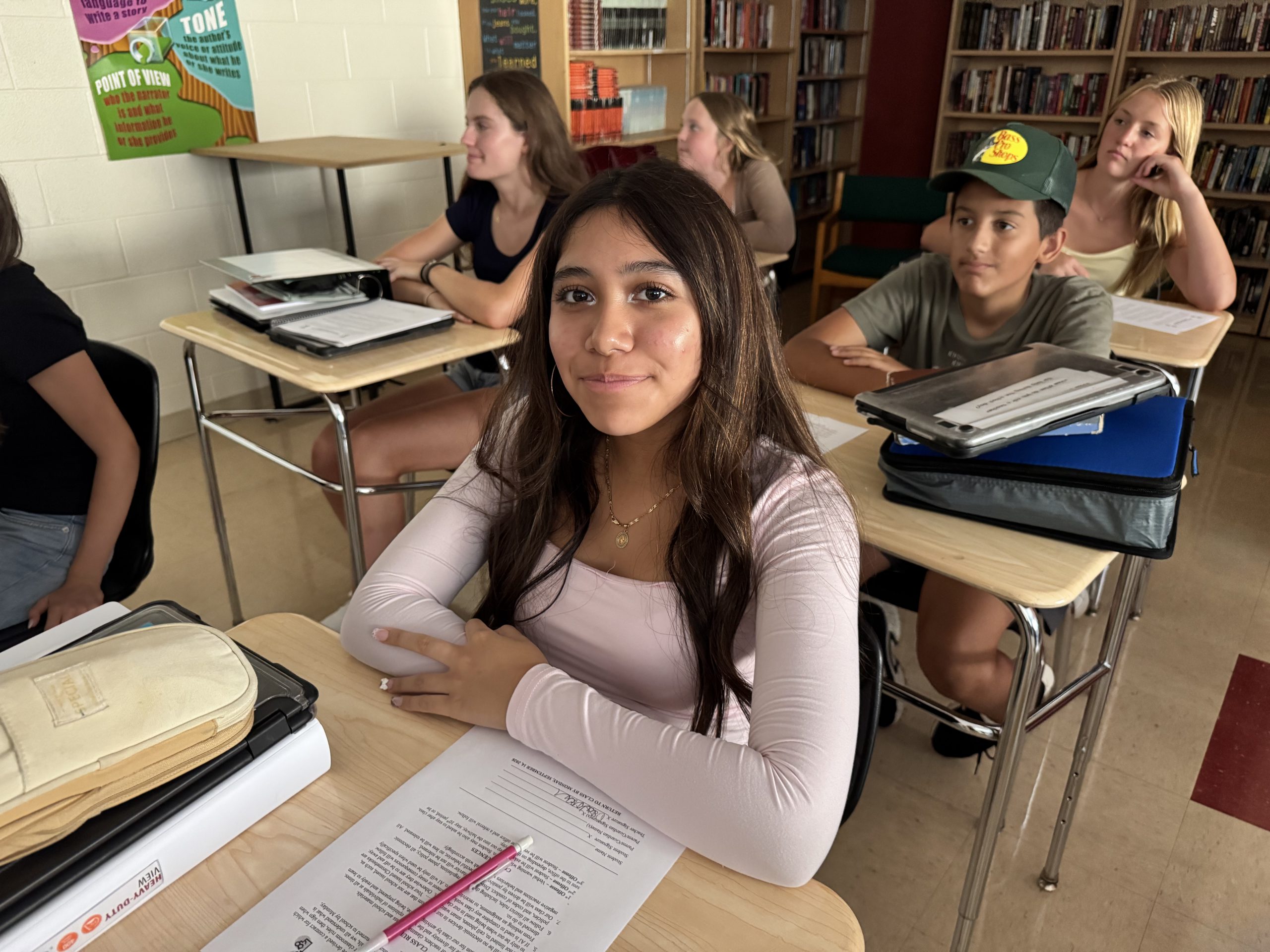 A Schuylerville Middle School student