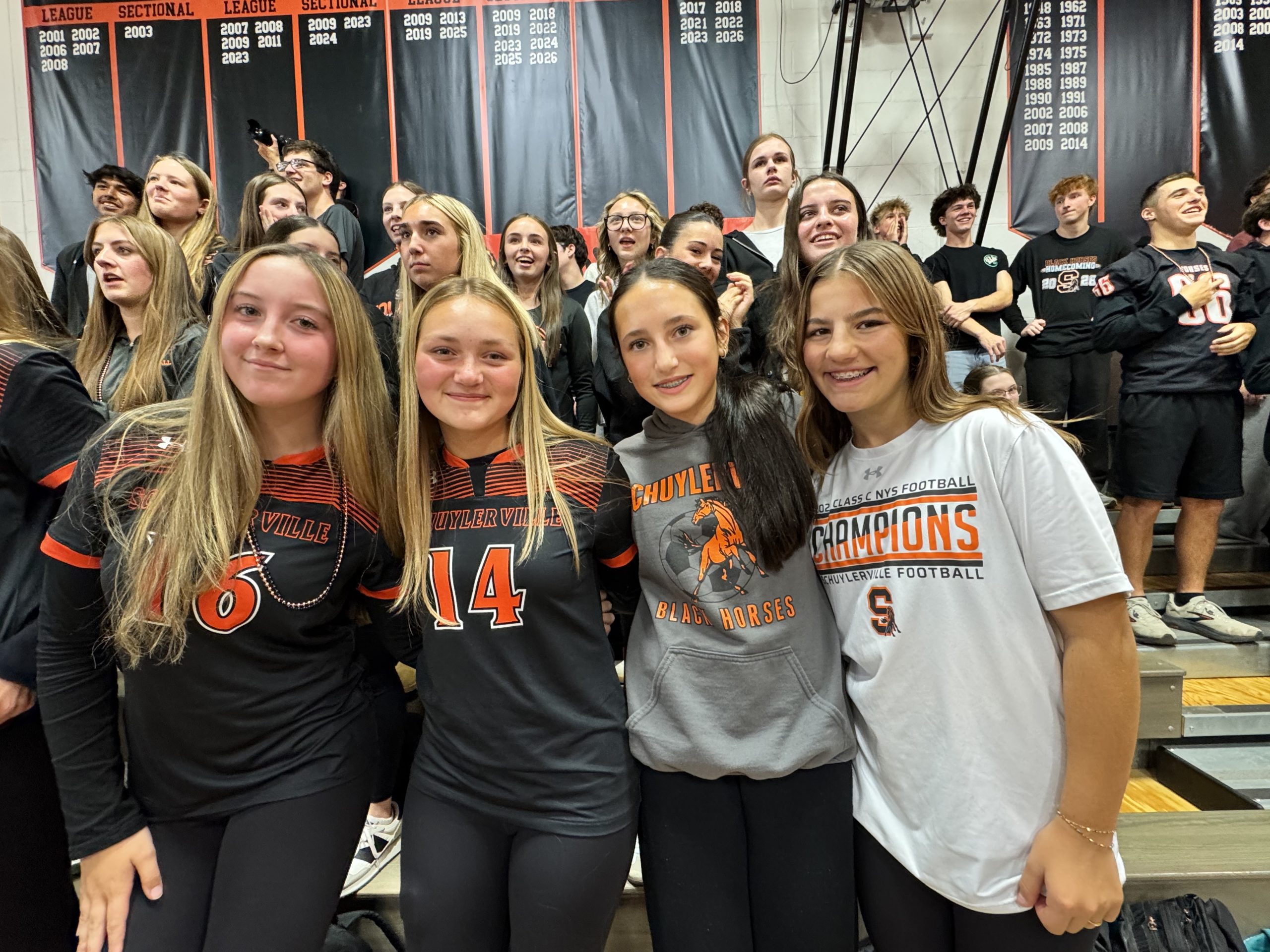 Students at the high school pep rally